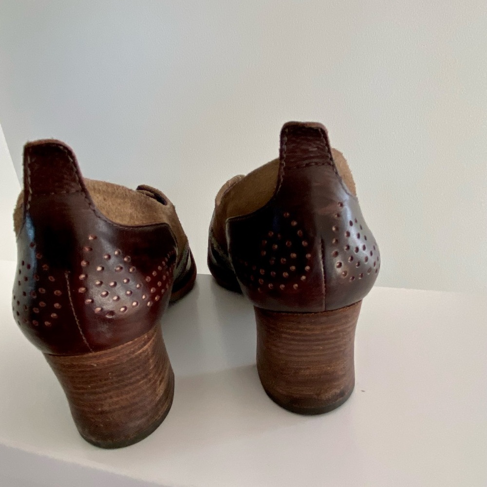 Morenatom mahogany leather, suede with colorful woven fabric shoes - Picture 8 of 11
